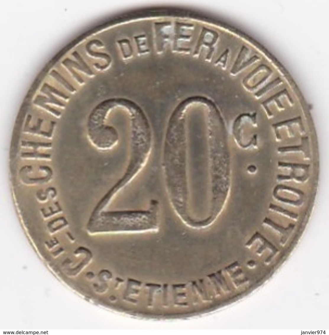 42 - LOIRE. Saint-Etienne. Chemin De Fer à Voie Etroite. 20 Centimes - Frappe Monnaie - Noodgeld