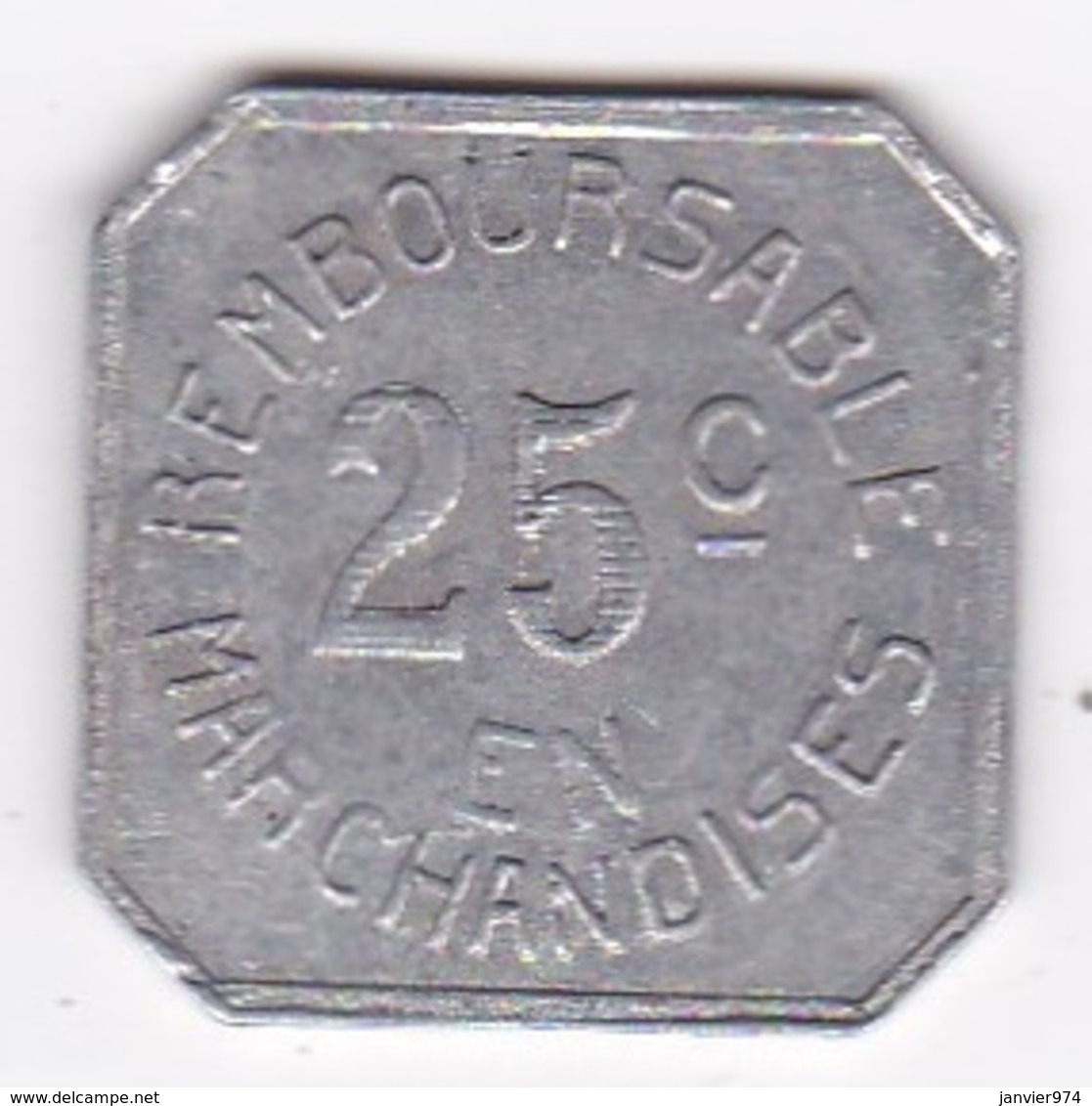 64. Pyrénées Atlantiques. Coopérative Militaire Pau. 25 Centimes , En Aluminium - Monétaires / De Nécessité