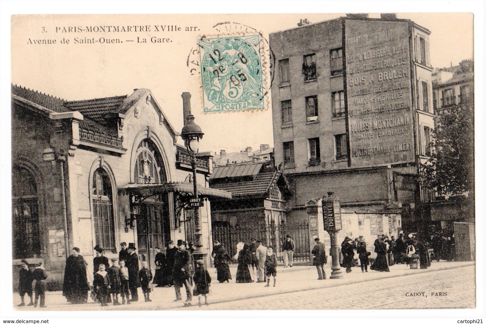 CPA 75 PARIS 18e Gare De L' Avenue De SAINT OUEN Gare De Petite Ceinture Montmartre 1905 Ed. CADOT PARIS N° 3 - Distretto: 18