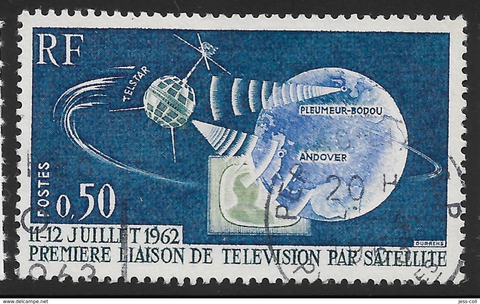 Yvert 1361 Maury 1361 - 50 C Liaison Satellite - O - Used Stamps
