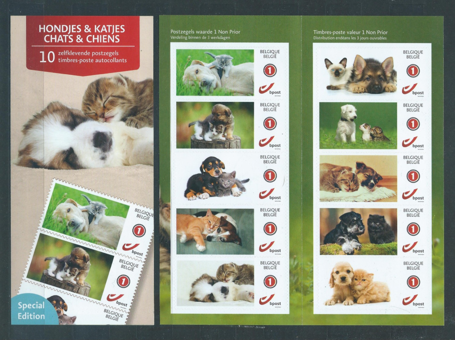 CARNET BOEKJES 10 X N° 1 Chats Et Chiens 2019 NEUF MNH** TB COLLECTION - Ohne Zuordnung