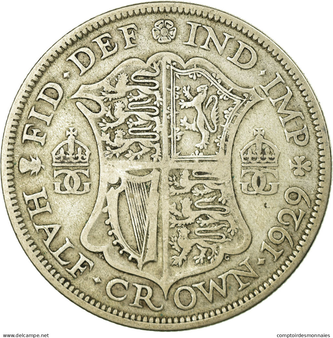 Monnaie, Grande-Bretagne, George V, 1/2 Crown, 1929, TB+, Argent, KM:835 - K. 1/2 Crown