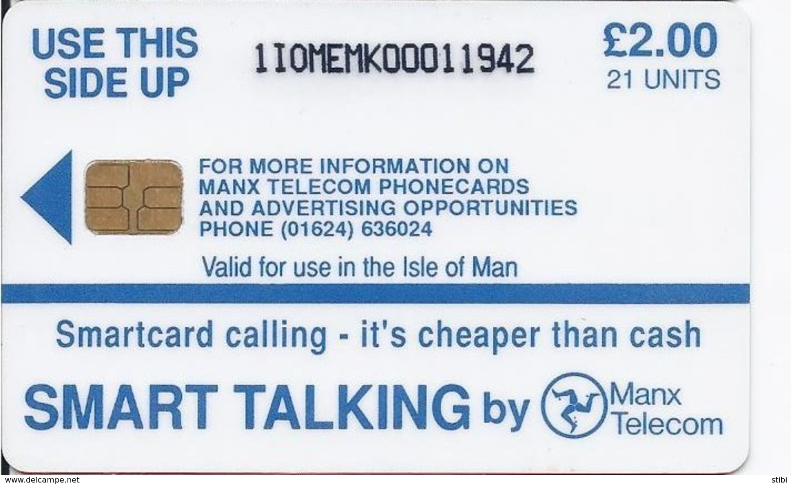 ISLE OF MAN - THE FIRST MANX TELECOM SMARTCARD - 1IOMEMK - Isola Di Man