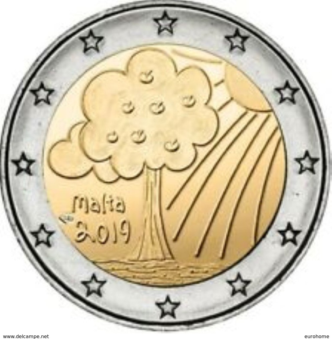 Malta  2019   2 Euro Commemo Natuur- Nature     UNC Uit De Rol - UNC Du Rouleaux !!!! - Malte