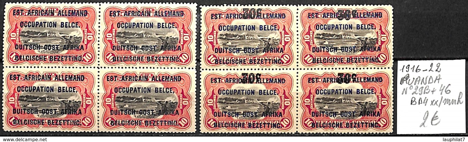 [841331]TB//**/Mnh-Ruanda-Urundi 1916-22 - N° 29b + 46, Bd4 - Unused Stamps