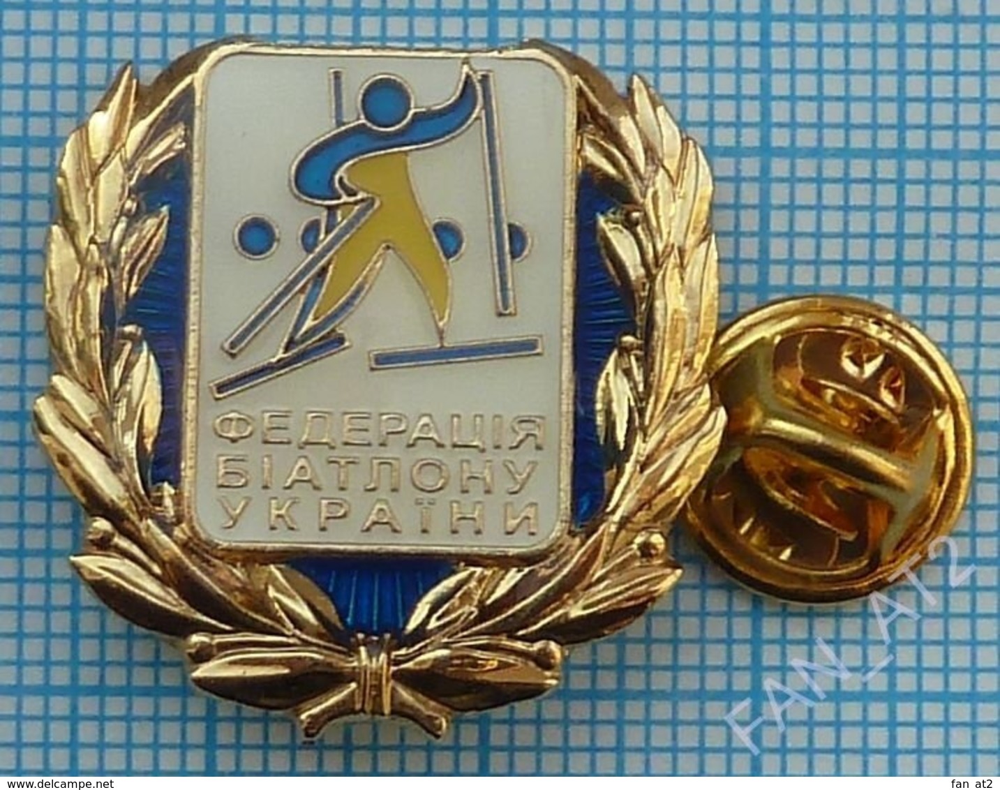 UKRAINE / Badge, Pin / Biathlon Federation. - Biathlon