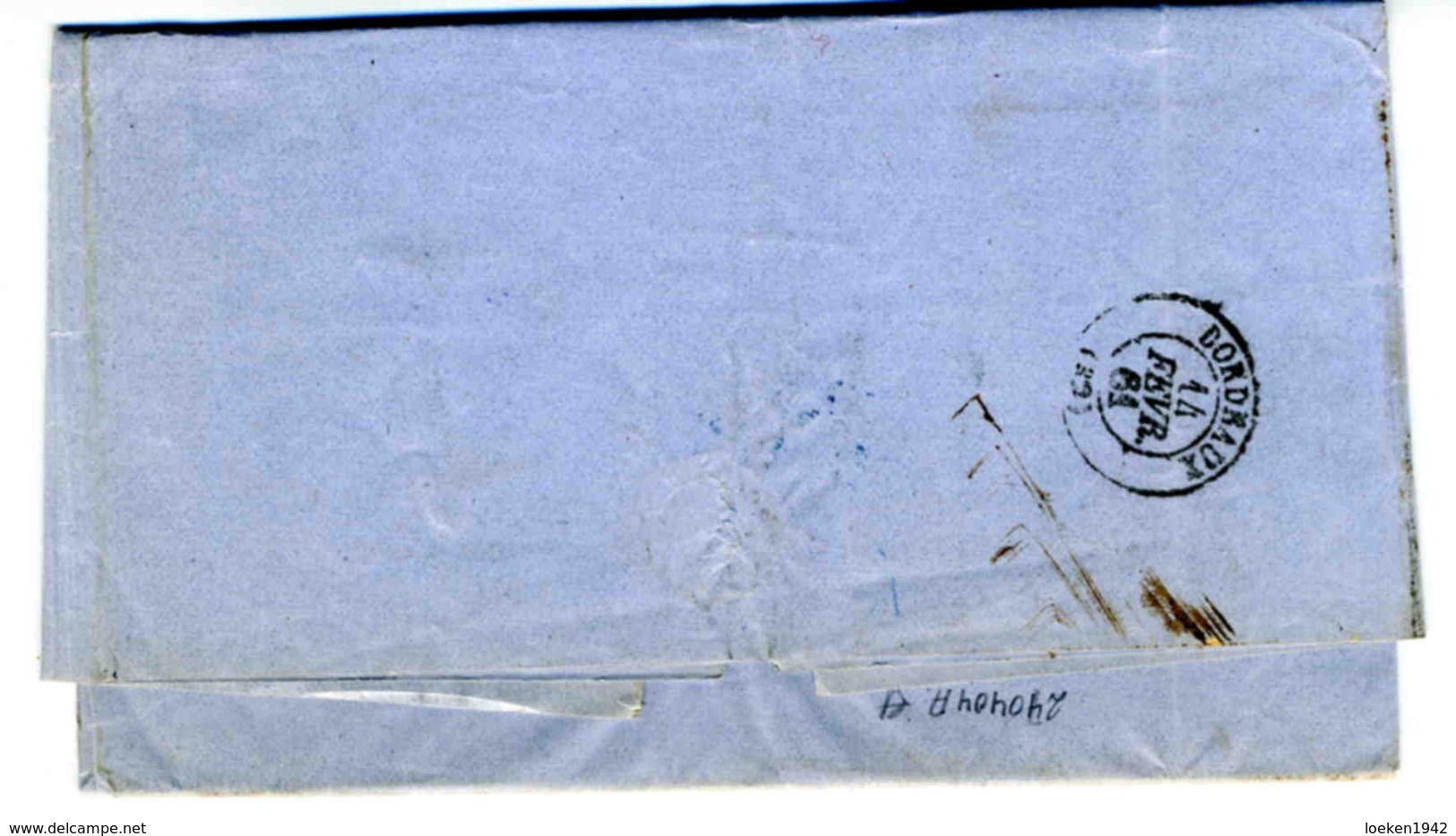 ESPAÑA 1861 CARTA  3X12 CUARTOS FEB 61 SANTANDER BORDEAUX   LC 4 - Briefe U. Dokumente