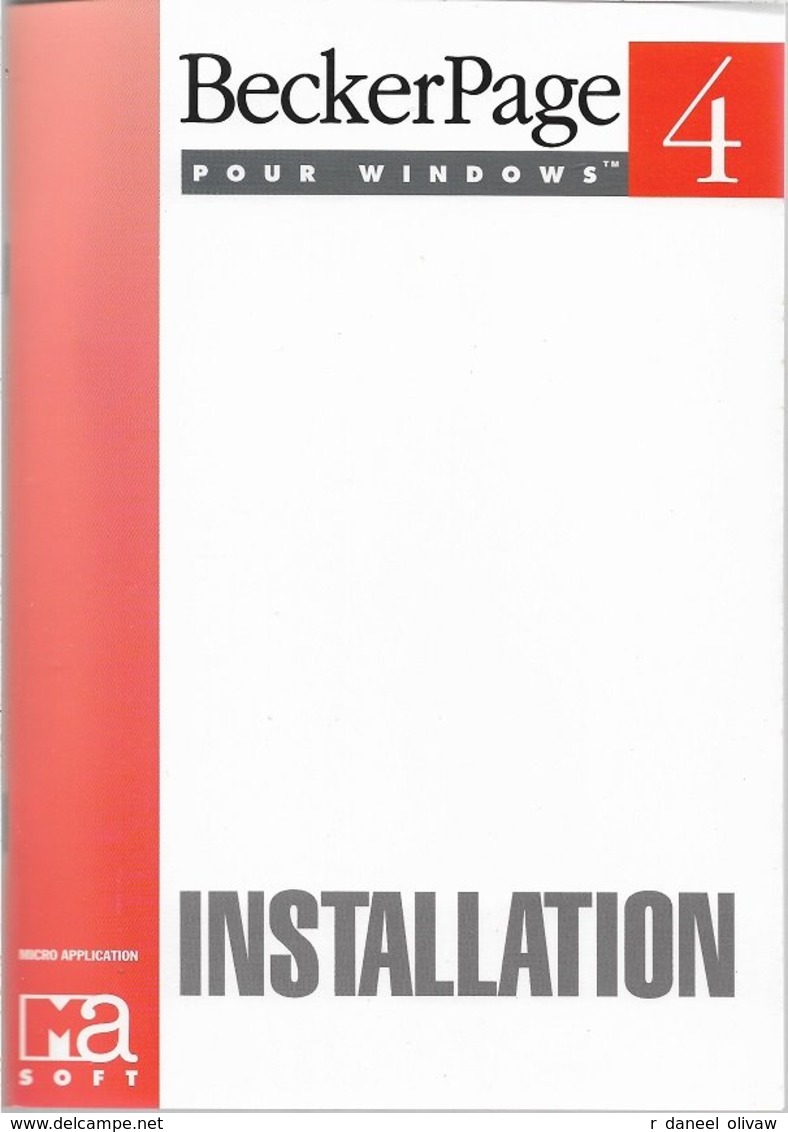 BeckerPage 4 Pour Windows 3.1, Avec DOS 4.01 Ou Supérieur (1993, TBE+) - Autres & Non Classés