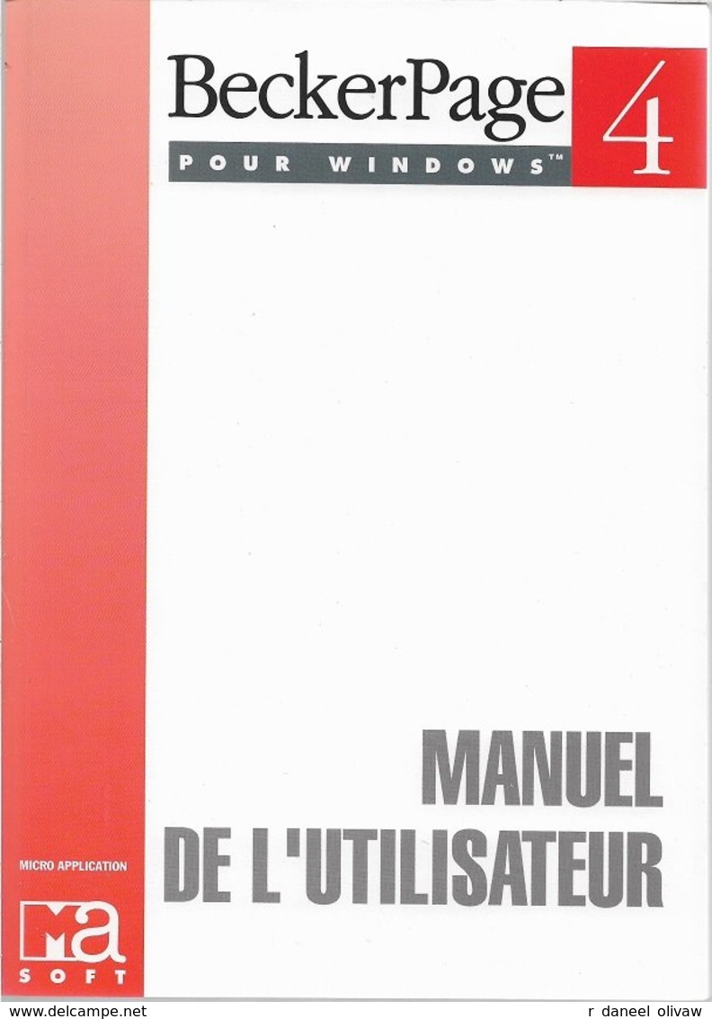 BeckerPage 4 Pour Windows 3.1, Avec DOS 4.01 Ou Supérieur (1993, TBE+) - Other & Unclassified