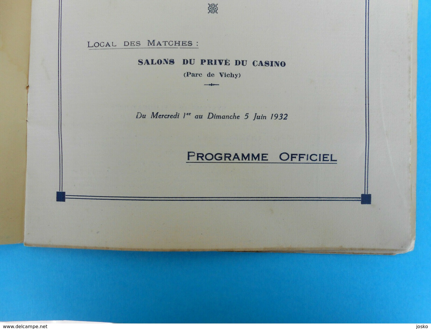 1932 WORLD BILLIARDS CHAMPIONSHIP - Original Antique Programme * Billard Billiard Biliardo Billar Programm Programma - Biliardo