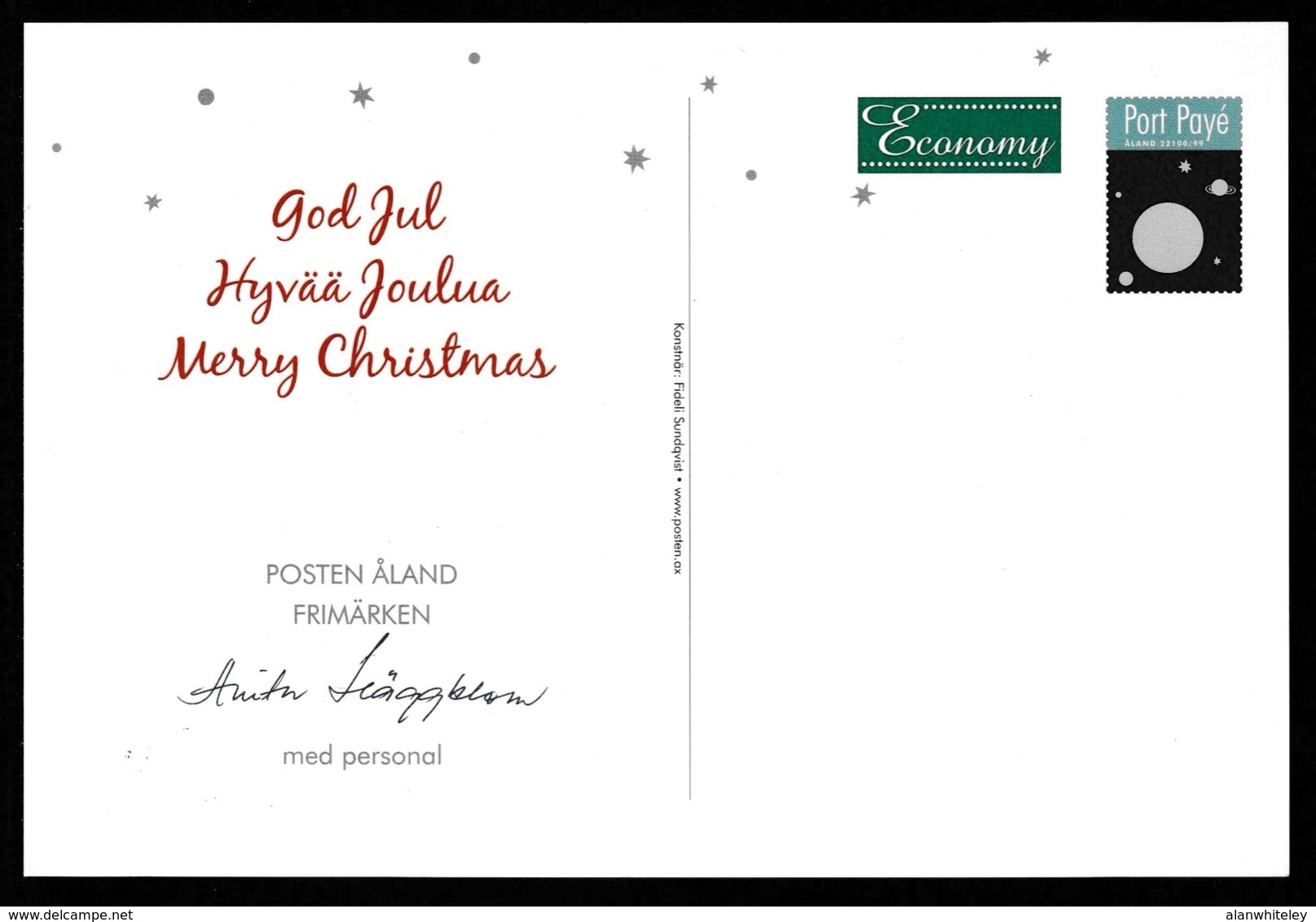 ÅLAND 2015 Christmas/Jul: Promotional Card CANCELLED - Ålandinseln