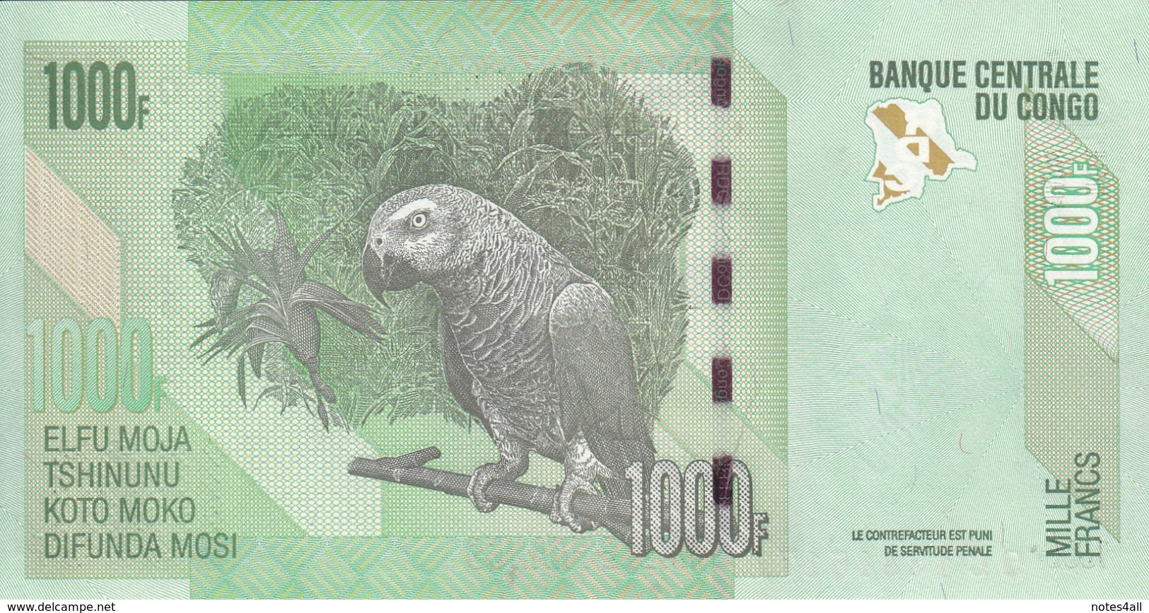 CONGO 1000 FRANCS 2013 P-101 LOT X5 UNC NOTES */* - Democratic Republic Of The Congo & Zaire