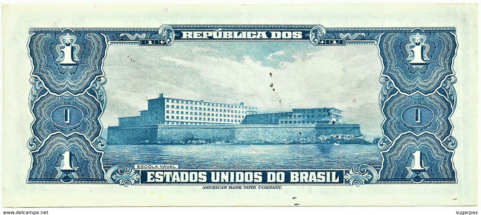 Brasil - 1 Cruzeiro - ND ( 1944 ) - Pick 132 - Série 369.ª - W/o Estampa ( 1A ) - Hand-Sign. - Marquês De Tamandaré - Brasil