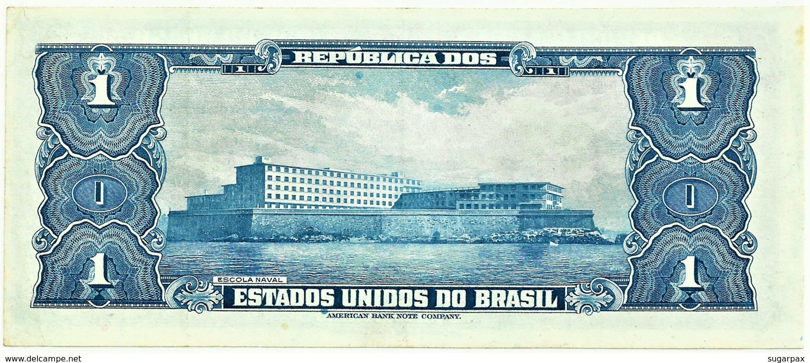 Brasil - 1 Cruzeiro - ND ( 1944 ) - Pick 132 - Série 408.ª - W/o Estampa ( 1A ) - Hand-Sign. - Marquês De Tamandaré - Brasile