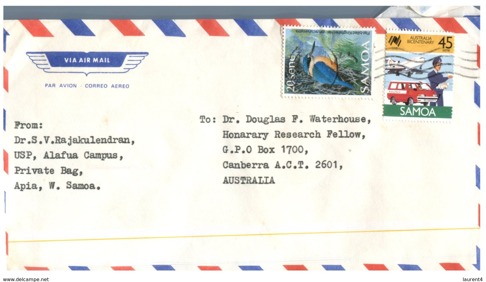 (ED 50) Air Mail Cover From Samoa Island Posted To Australia (1980's) - Samoa (Staat)