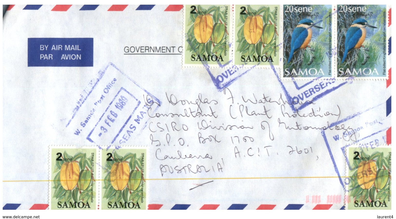 (ED 50) Air Mail Cover From Samoa Island Posted To Australia (1980's) - Samoa