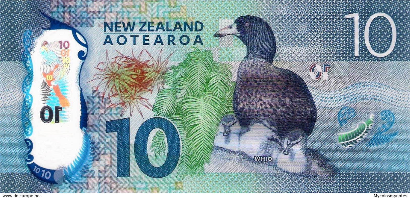 NEW ZEALAND 10 Dollars Banknote, 2015, P192, UNC, Kate Sheppard & Whio, Polymer - Nieuw-Zeeland