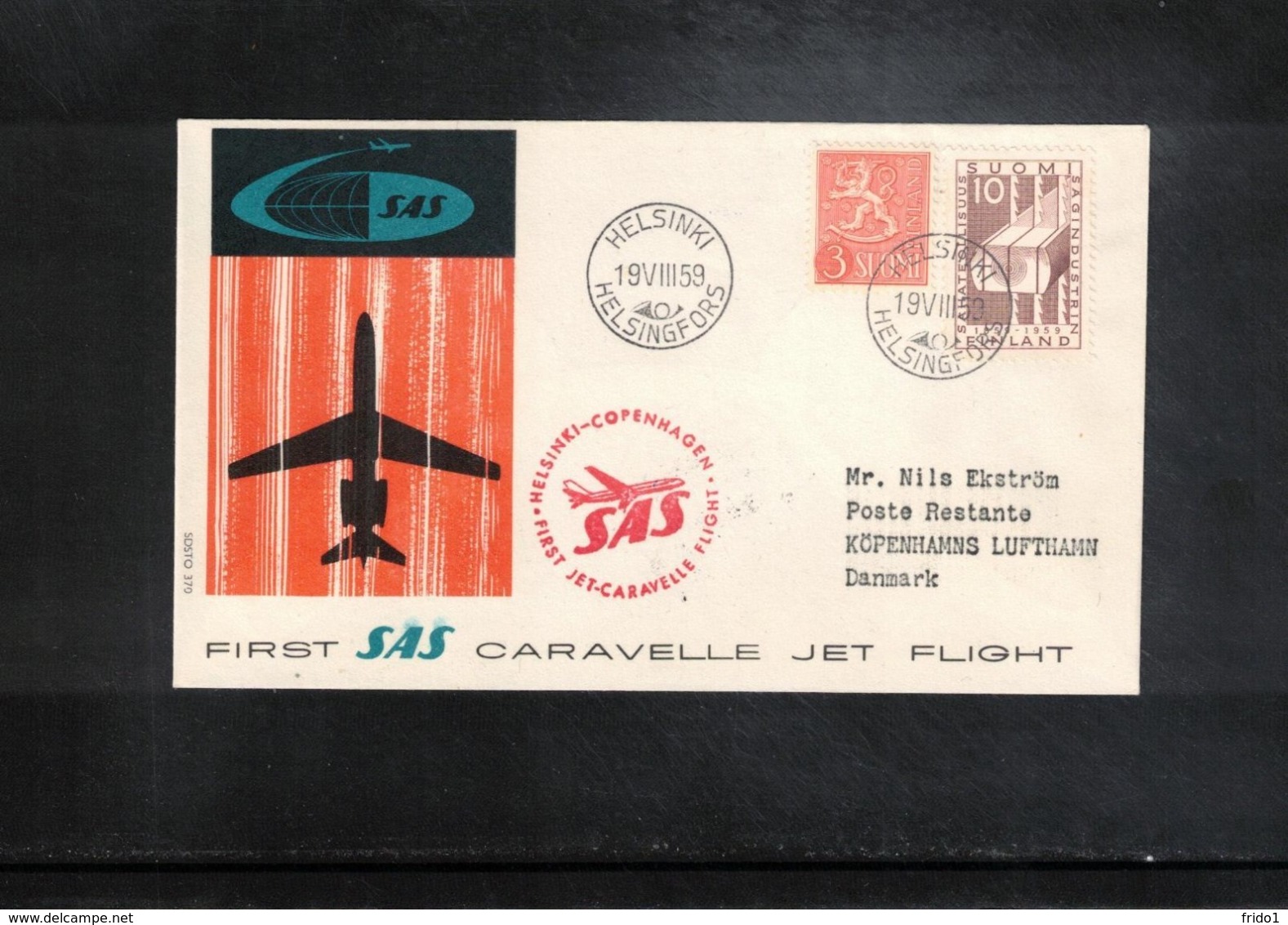 Finland 1959 SAS First Caravelle Jet Flight Helsinki - Copenhagen - Covers & Documents