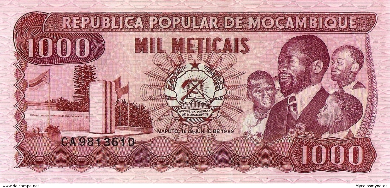 Mozambique, 1000 Meticais, 1989, P132, UNC - Mozambique