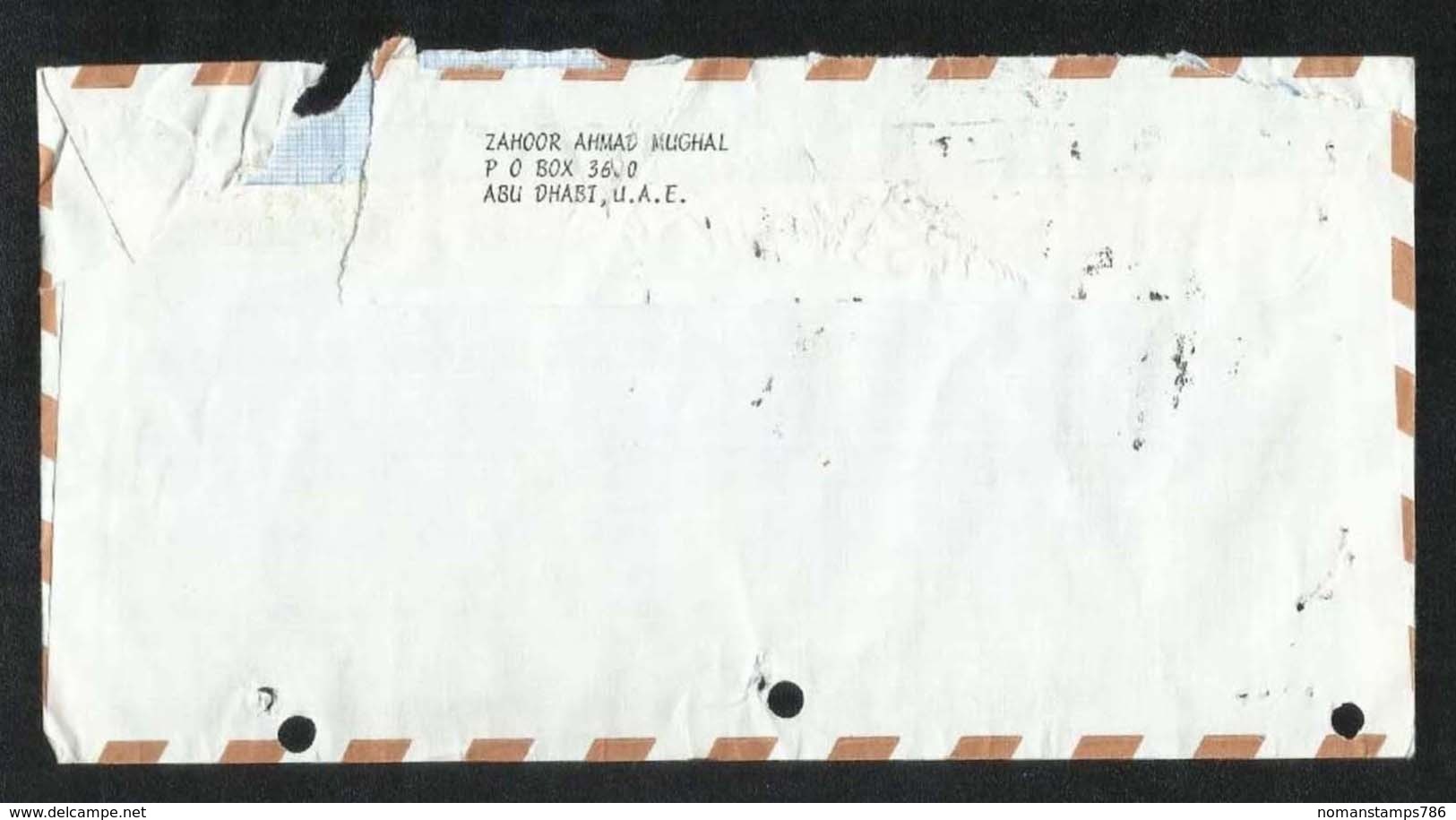 United Arab Emirates UAE Despatch POSTMARK Air Mail Postal Used Cover Abu Dhabi To Pakistan Desert Animal - Abu Dhabi