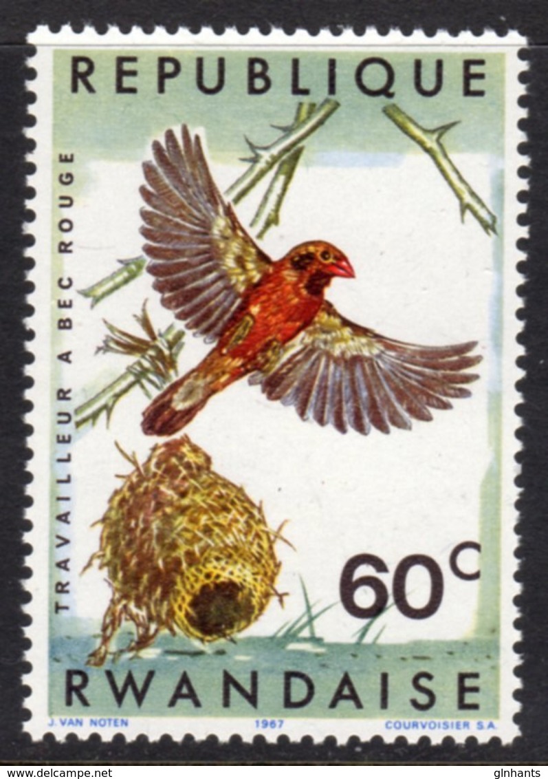 RWANDA - 1967 RED-BILLED QUELEA 60c BIRDS STAMP FINE MNH ** SG 241 - Unused Stamps