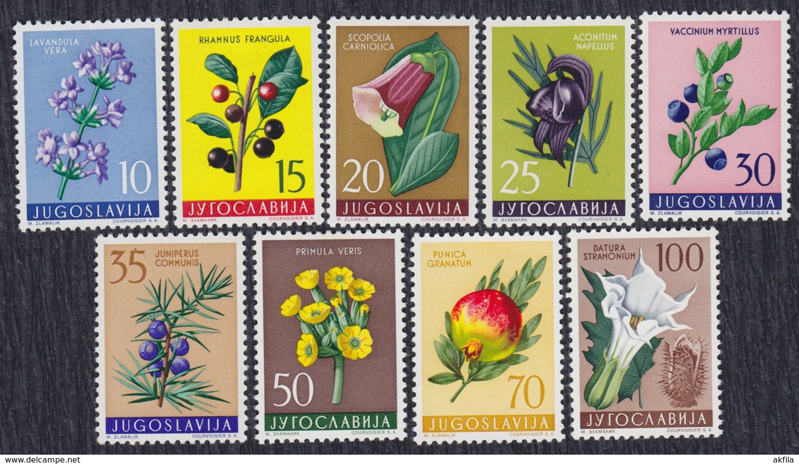 Yugoslavia 1959 Flowers - Flora, MH (*) Michel 882-890 - Ungebraucht