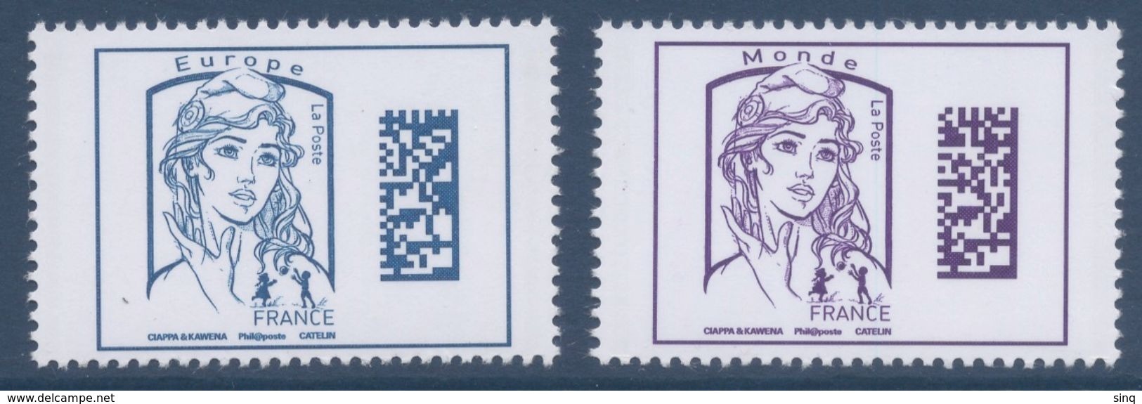 N° 5019 & 5020 Marianne Datamatrix Faciale Europe Et Monde 20g - Unused Stamps