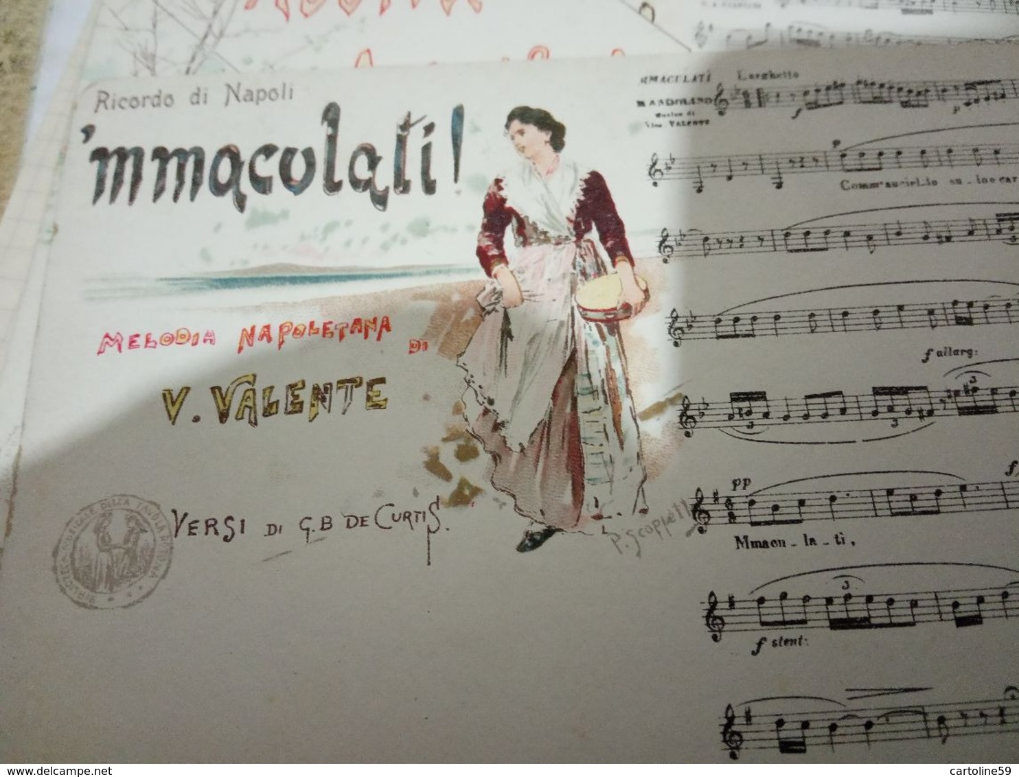 NAPOLI MUSICALE MMACULATI Musica  VALENTE ILLUSTRATA SCOPETTA  MELE CONFEZIONI MAGAZZINI  N1910 HF1218 PERFETTA - Musica E Musicisti