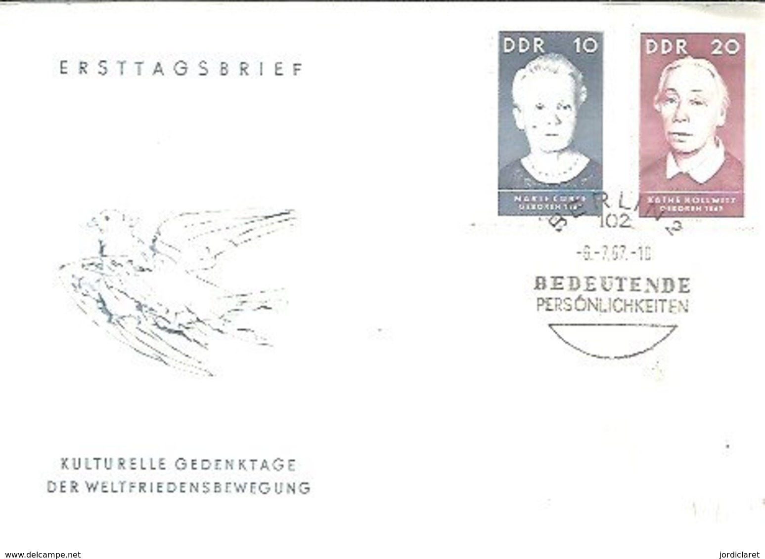 FDC DDR  1967  MARIE CURIE - Química