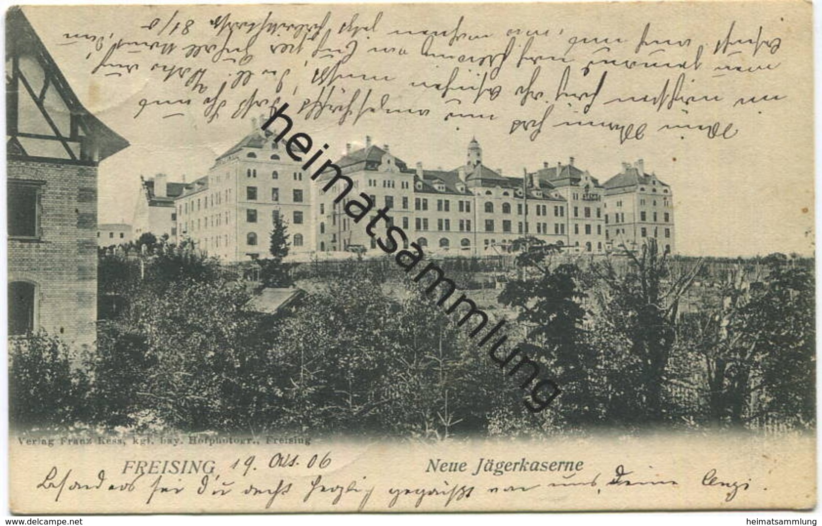 Freising - Neue Jägerkaserne - Verlag Franz Ress Freising - Gel. 1906 - Freising