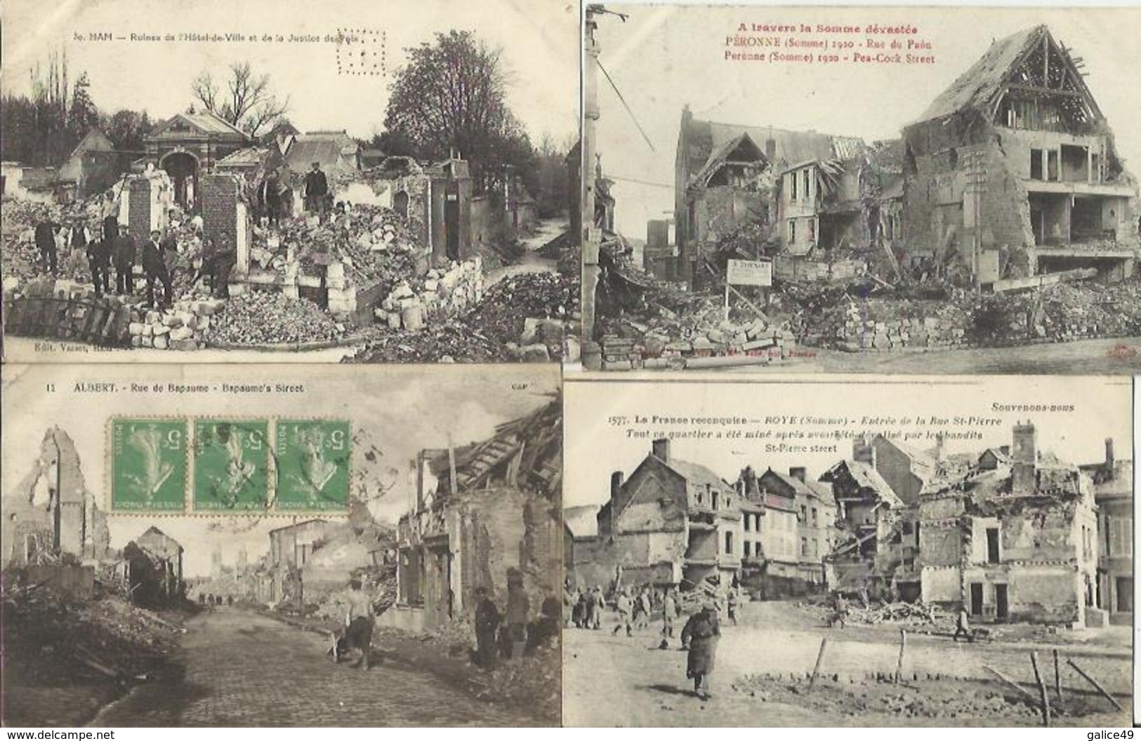 8343 Lot De 10 CPA Villes Et Villages Bombardés - Guerra 1914-18