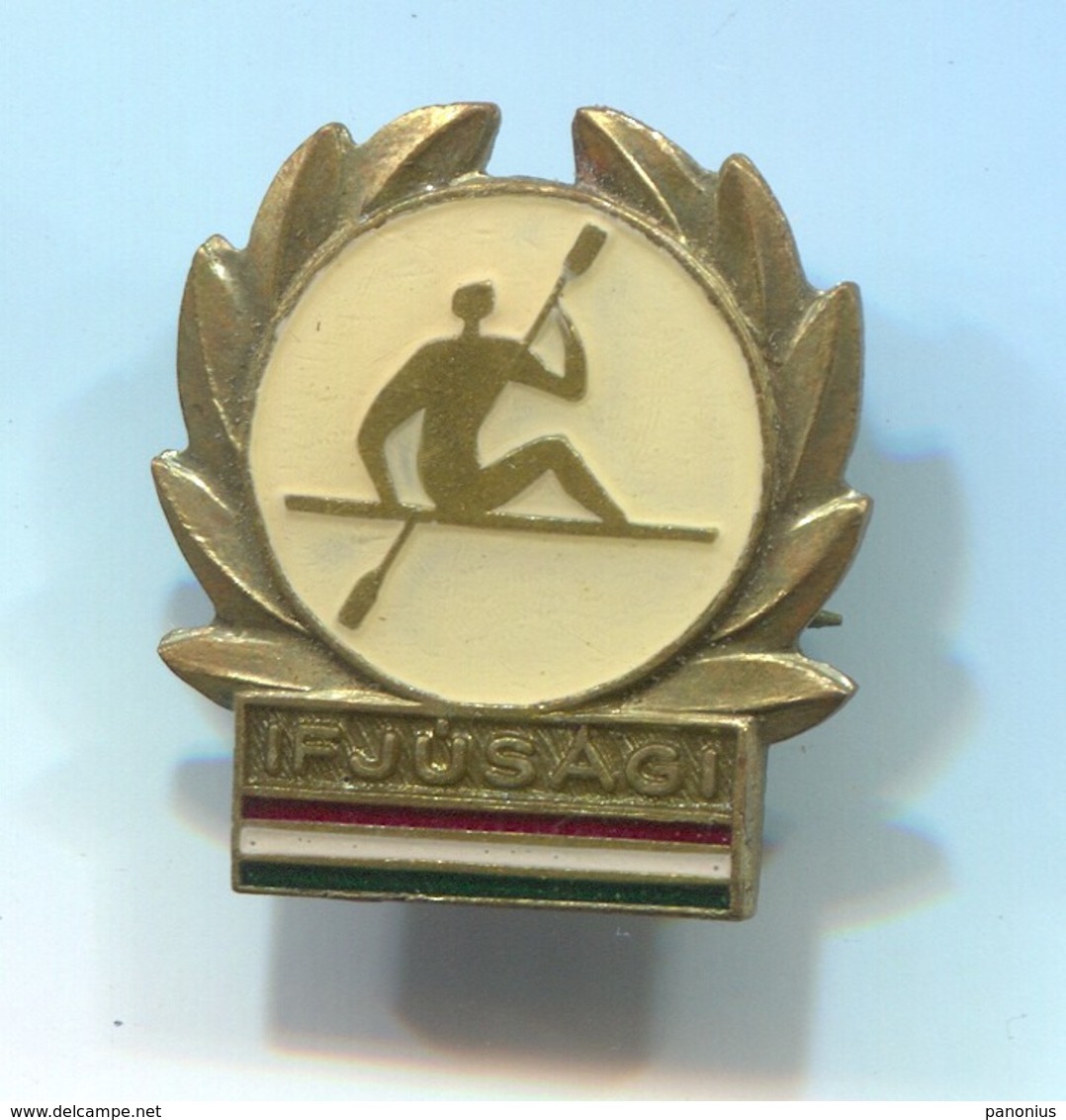 Rowing Canoe Kayak - Hungary Federation, Vintage Pin, Badge, Abzeichen - Roeisport