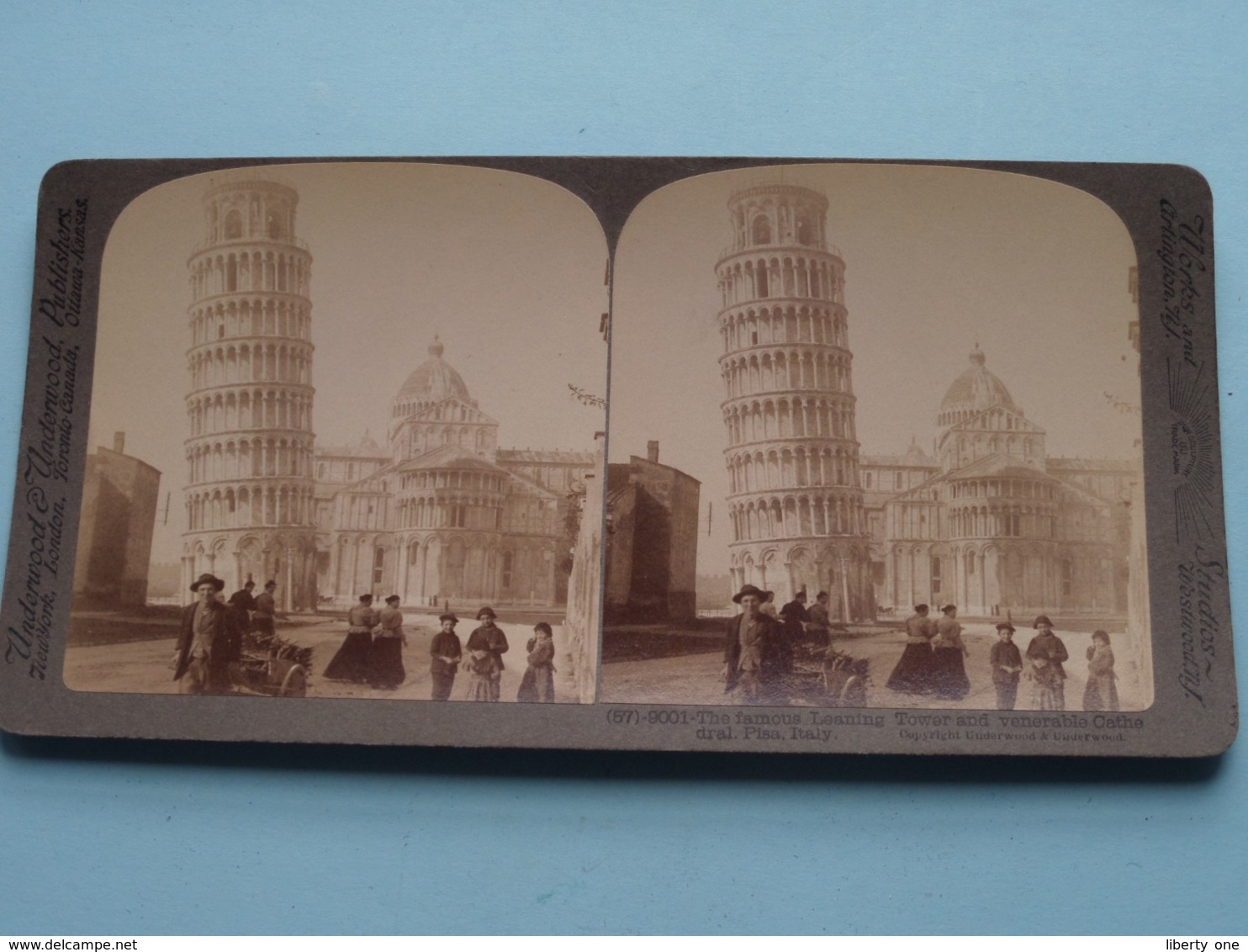The Famous Leaning Tower And Venerable Cathedral PISA > ITALY ( Stereo Photo / Underwood (57)-9001 ) ! - Stereoscoop