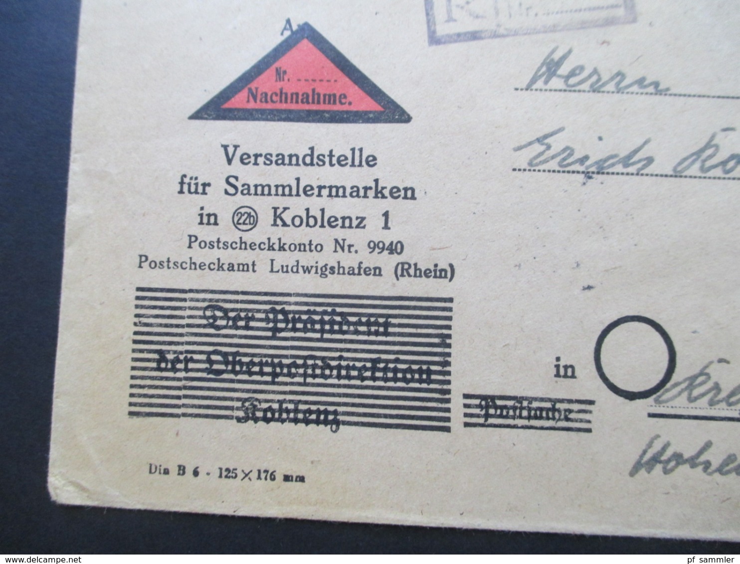 Alliierte Besetzung 1948 Französische Zone Rheinland Pfalz Einschreiben Gestempelter R Zettel Nachnahme!! Nr. 15 MiF - Rheinland-Pfalz