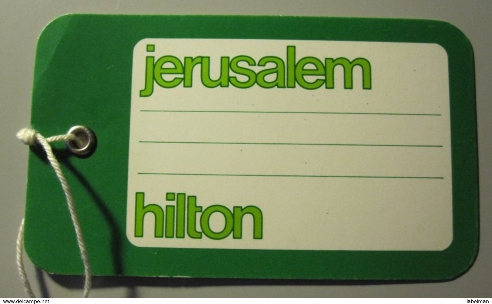 HOTEL MOTEL PENSION RESIDENCE HOUSE HILTON JERUSALEM ISRAEL STICKER DECAL LUGGAGE LABEL ETIQUETTE AUFKLEBER - Hotel Labels