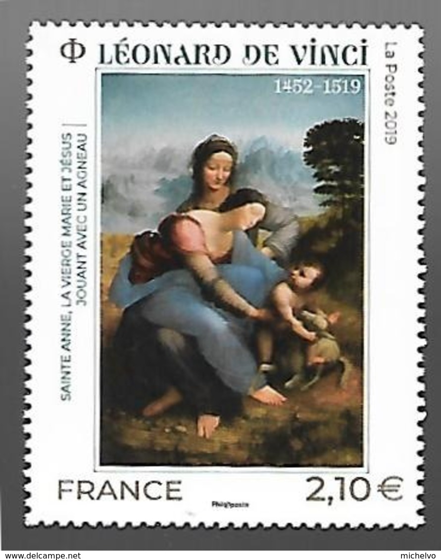 France 2019 - Léonard De Vinci ** (Sainte Anne, La Vierge Marie Et Jésus Jouant Avec Un Agneau) - Neufs