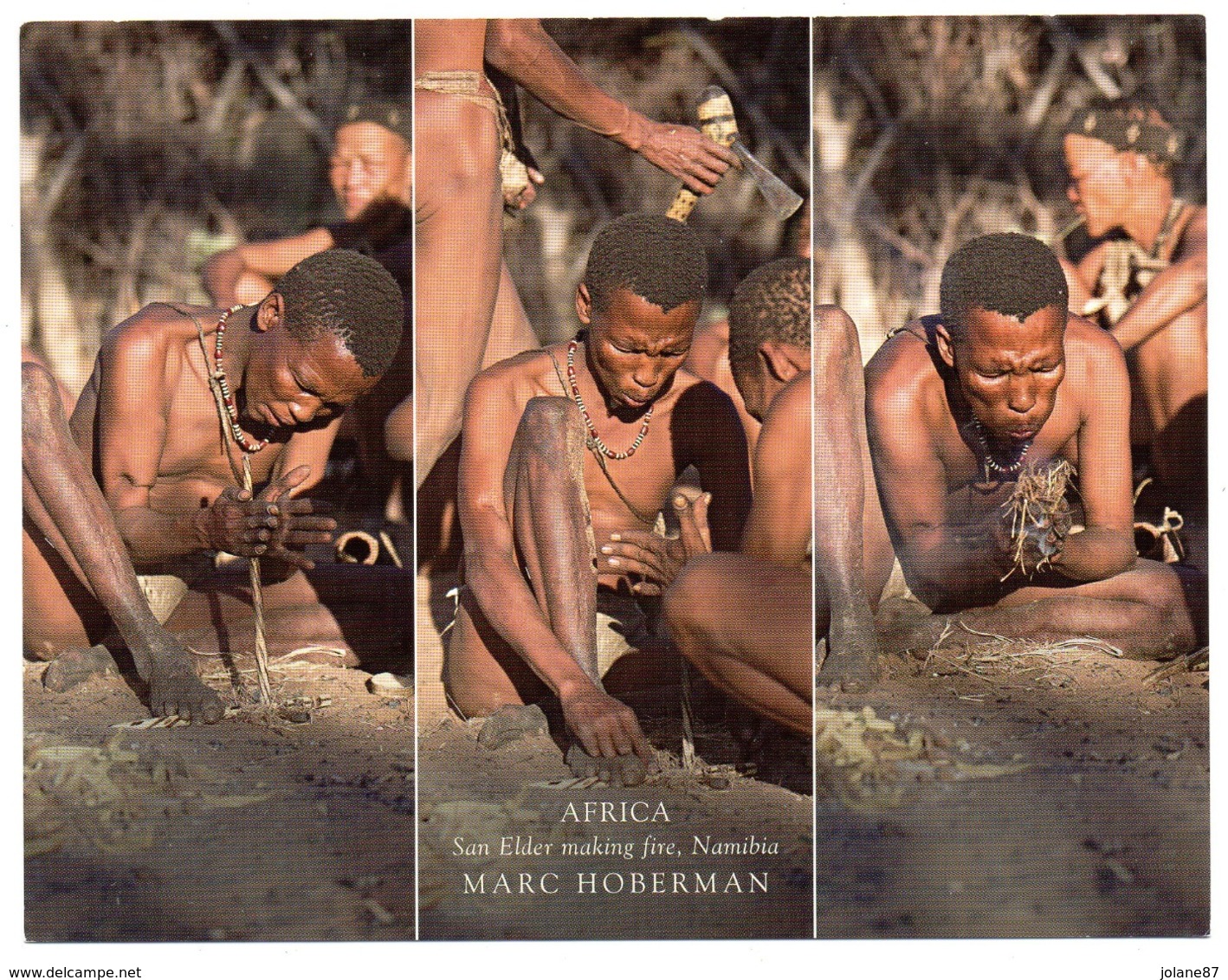 CPM   12 X 15.5 CM        NAMIBIE     SAN ELDER MAKING FIRE - Namibia