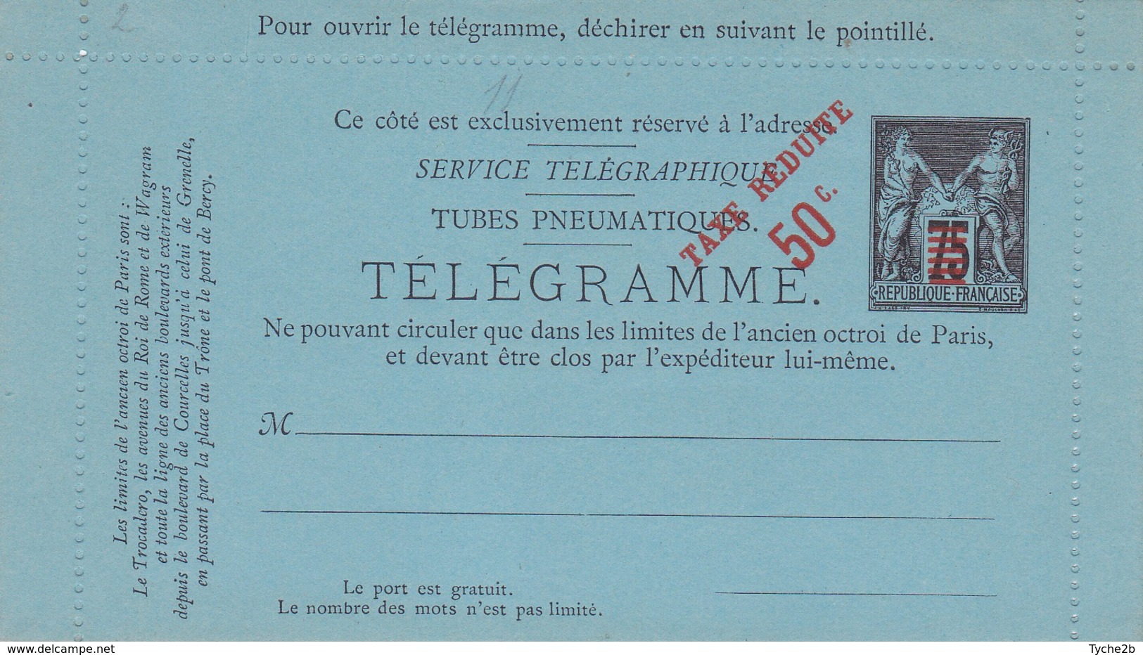 Télégramme Sage 75c Noir  O2 Neuf - Tarjetas Cartas