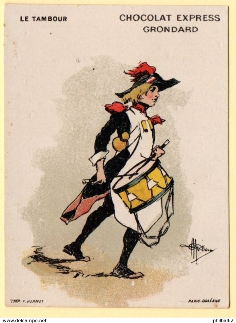 Trade Card. Chromo Chocolat Grondard. Le Tambour, Illustration A. Guillaume. - Altri & Non Classificati