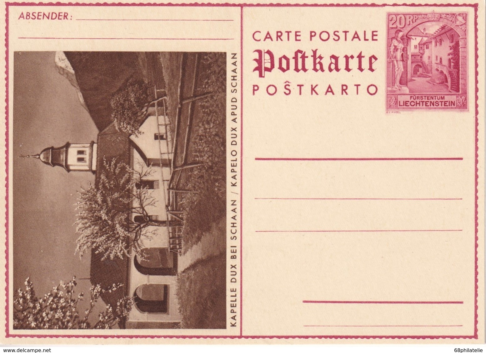 LIECHTENSTEIN   ENTIER POSTAL/GANZSACHE/POSTAL STATIONERY  CARTE ILLUSTREE - Interi Postali