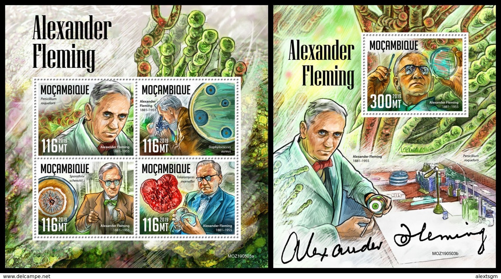 MOZAMBIQUE 2019 - Alexander Fleming. M/S + S/S. Official Issue [MOZ190503] - Mozambico