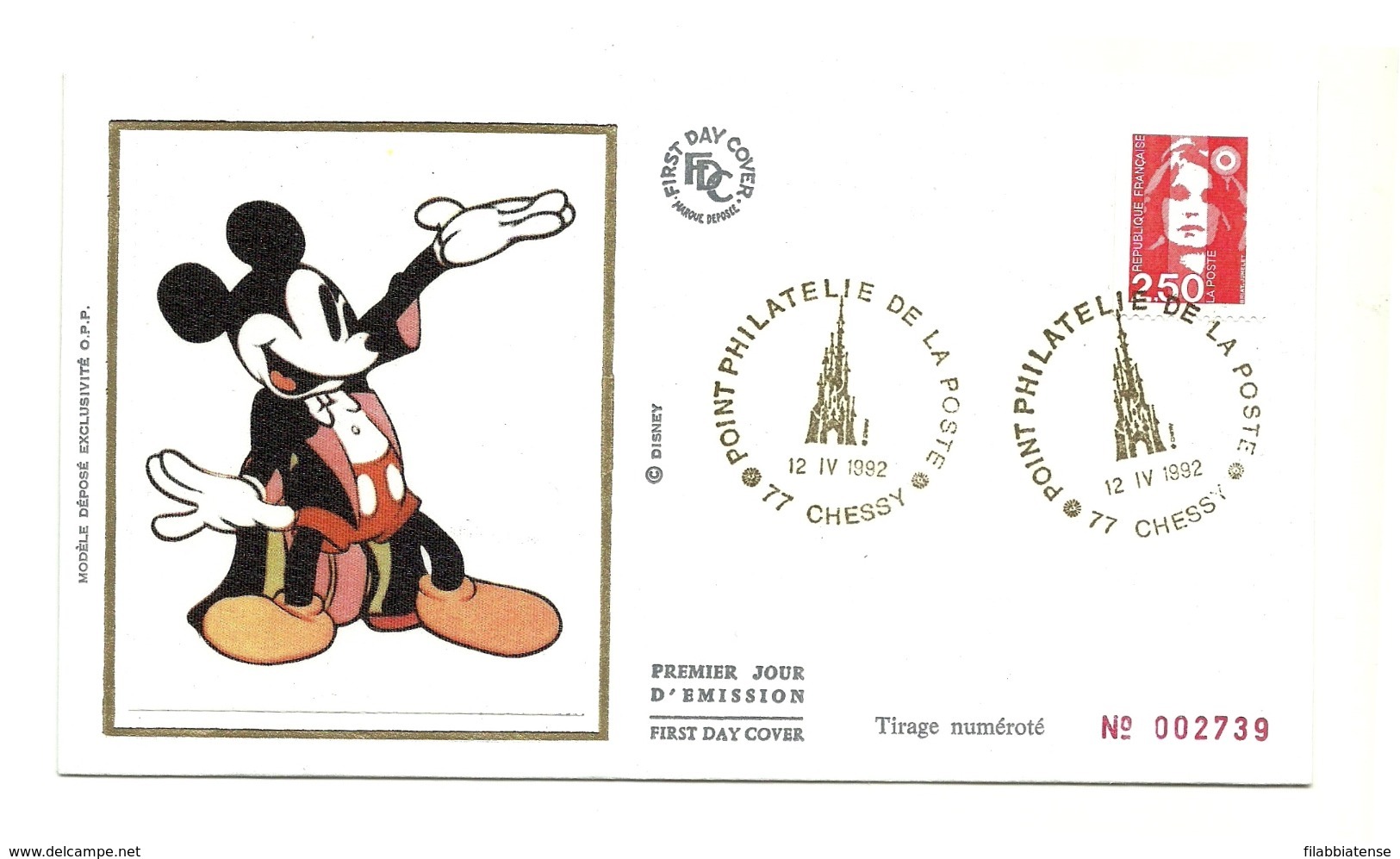 1992 - Francia - Busta Timbrata A Walt Disney Paris        FDC      16/12 - Disney