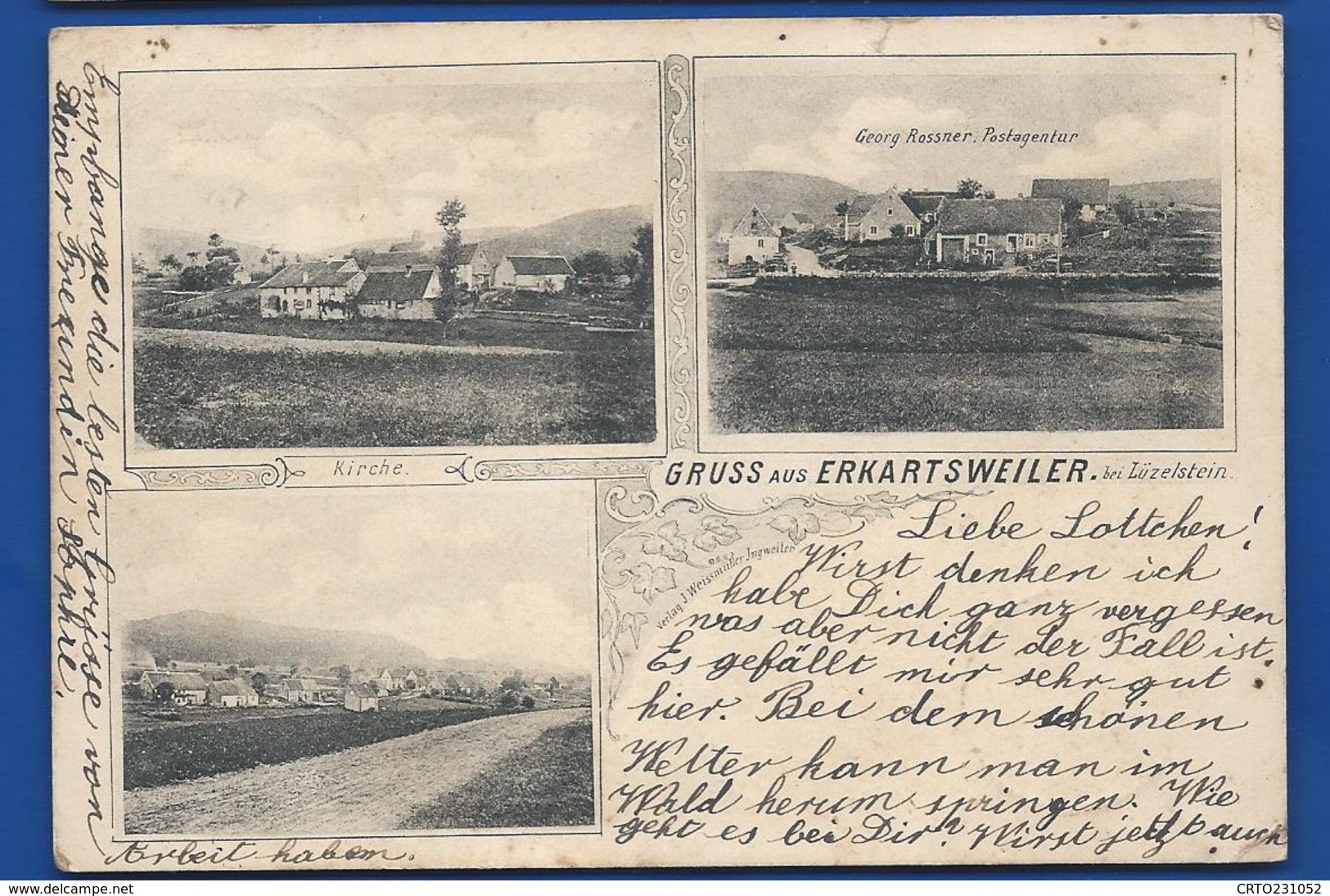 Gruss Aus   ERKARTSWEILLER  Bei Lützelstein      écrite En 1904 - Sonstige & Ohne Zuordnung