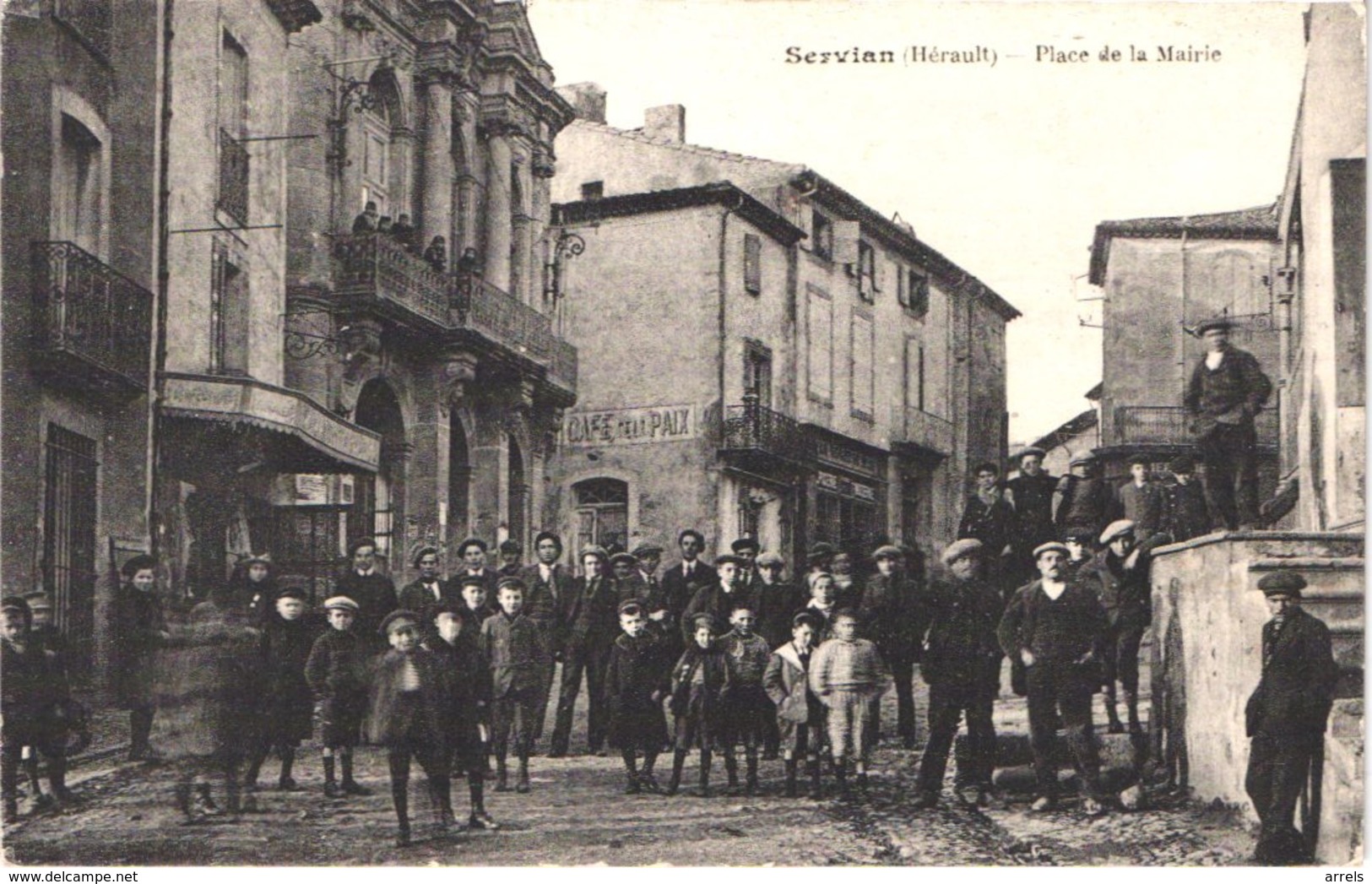 FR34 SERVIAN - Place De La Mairie - Café De La Paix - Animée - Belle - Altri & Non Classificati