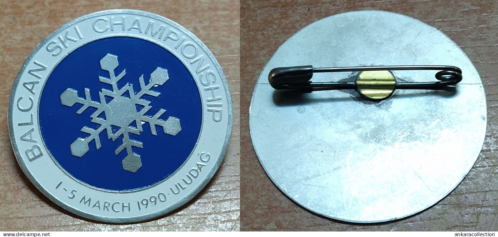 AC - BALKAN SKI CHAMPIONSHIP  01 - 05 MARCH 1990  ULUDAG BURSA TURKEY  BADGE - PIN - Sports D'hiver