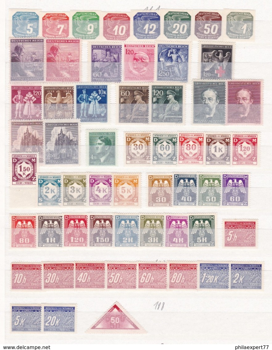 Böhmen Und Mähren - 1939/44 - Sammlung - Postfrisch/Ungebr. - Besetzungen 1938-45