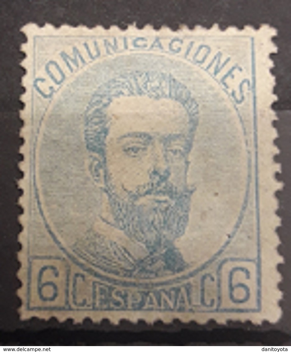 ESPAÑA.  EDIFIL 119 *.  6 CT AZUL AMADEO I. - Unused Stamps