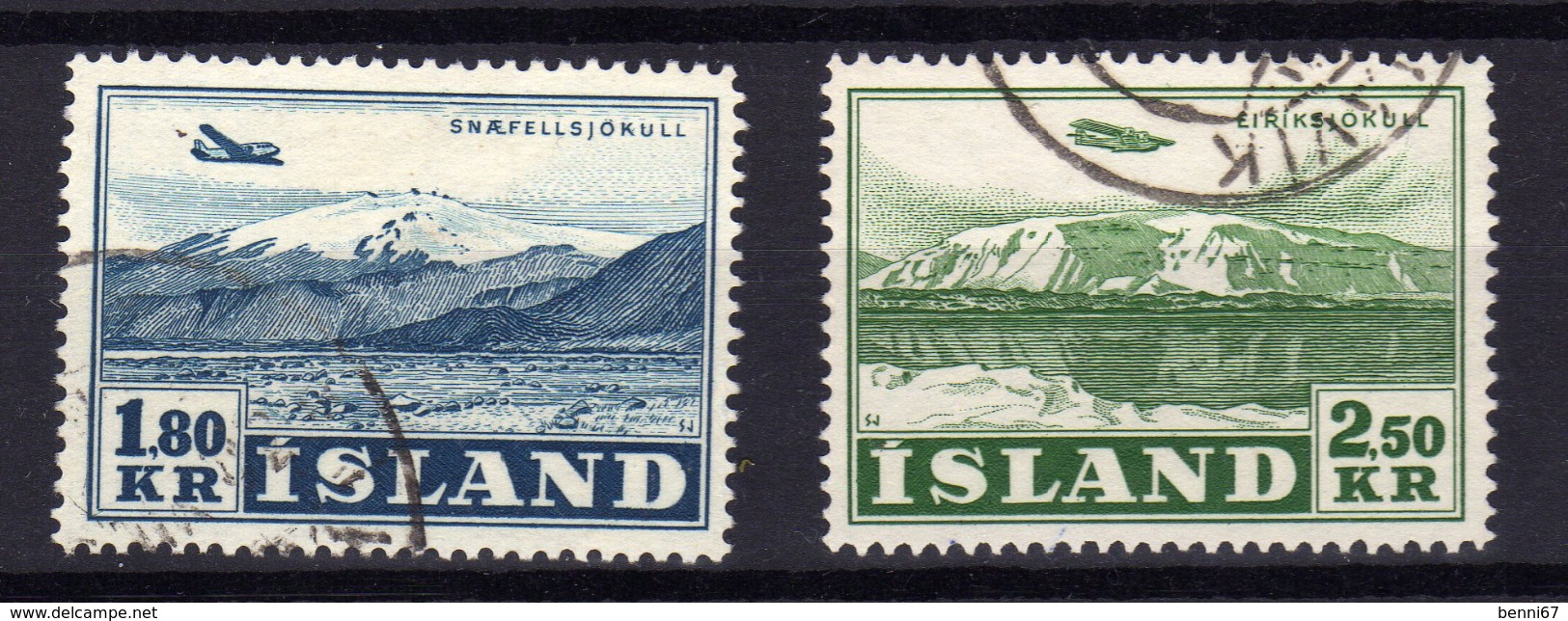 ISLANDE Iceland 1952 Avion Plane Yv PA 27/28 Obl - Poste Aérienne