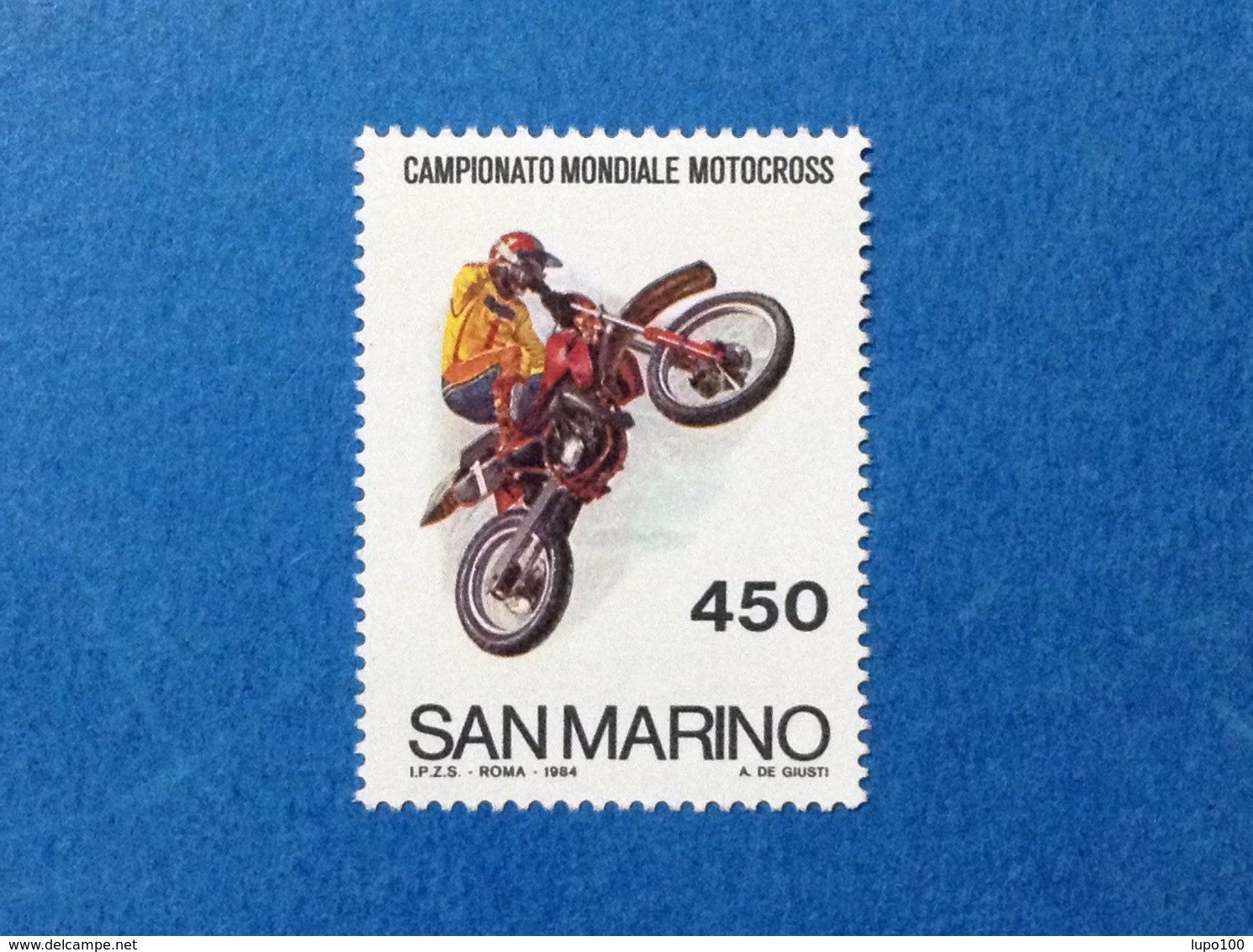 1984 SAN MARINO FRANCOBOLLO NUOVO STAMP NEW MNH** Campionato Mondiale Motocross - Nuovi