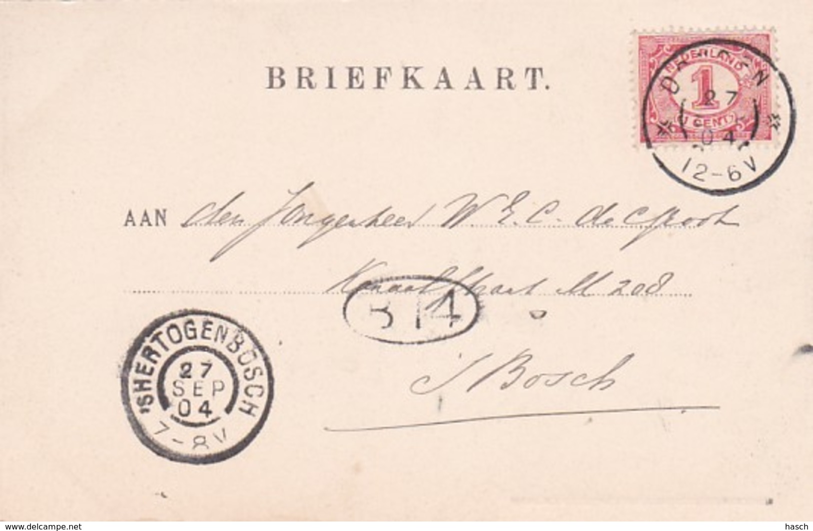 261078Dongen, Hoogen Ham (poststempel 1904)(rechtsonder Een Minuscuul Vouwtje) - Altri & Non Classificati